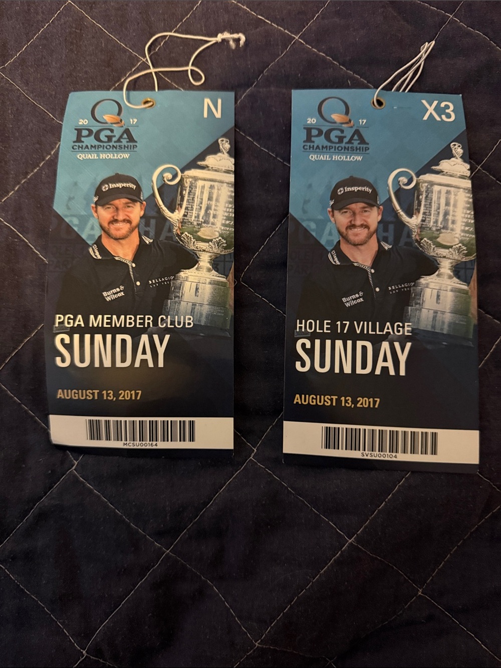 PGA Tour Blue and White Sunday Member Club Passes